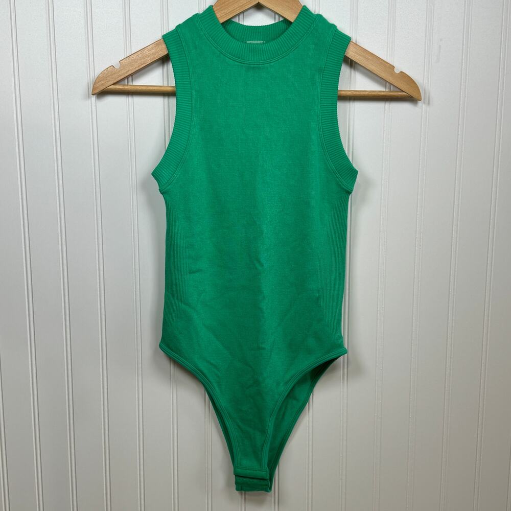 Dynamic One Size Stretchy Knit Bodysuit Green